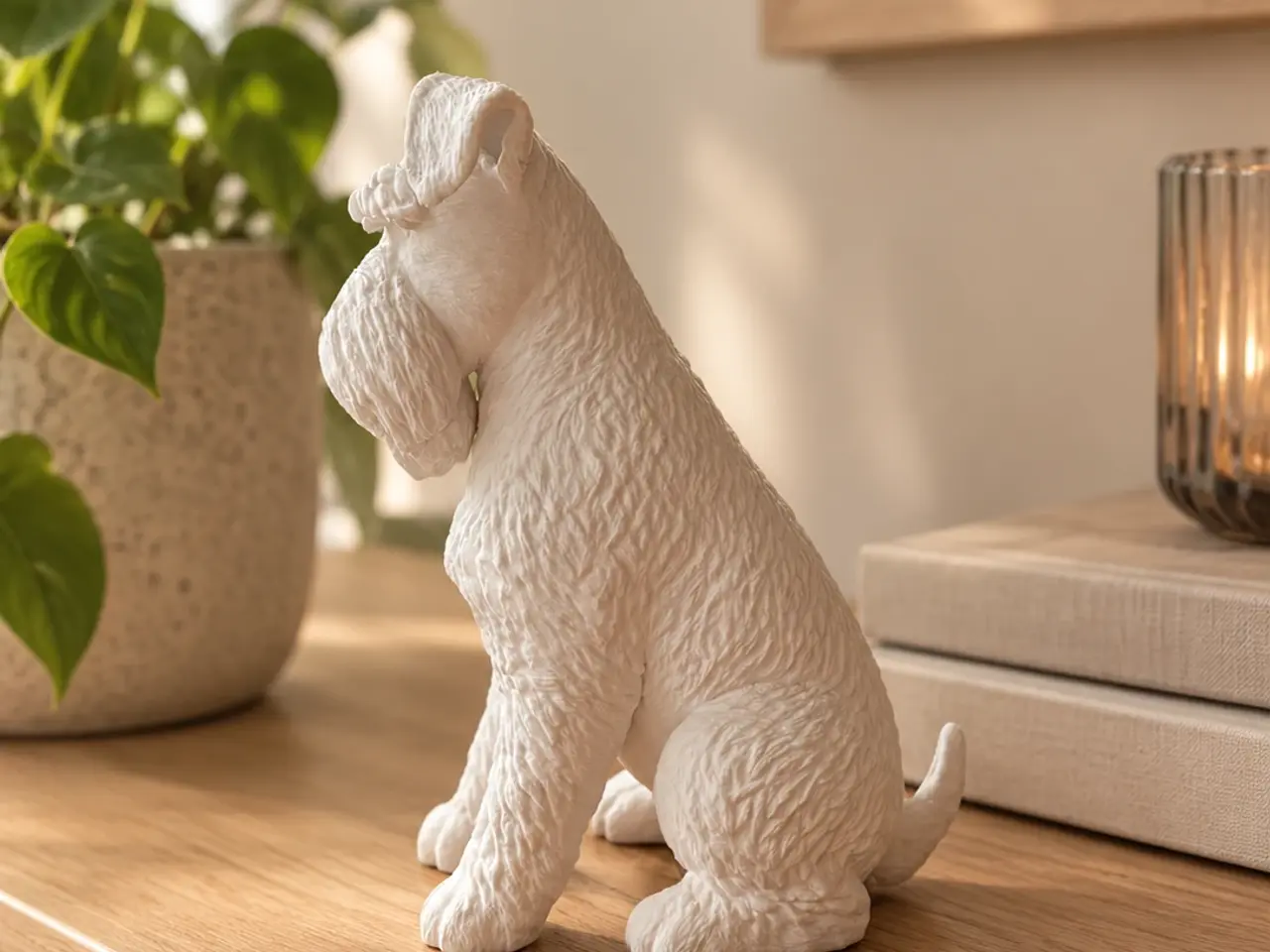 Billede 2 - Schnauzer hundefigur - hvid