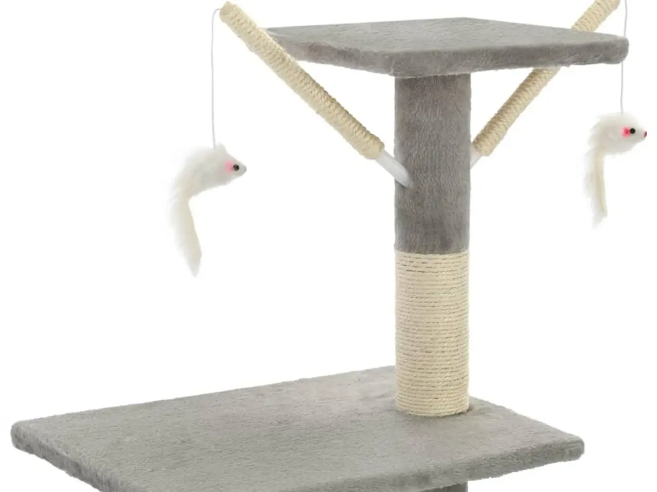 Billede 6 - Kradsetræ til katte med sisal-kradsestolper 138 cm - grå