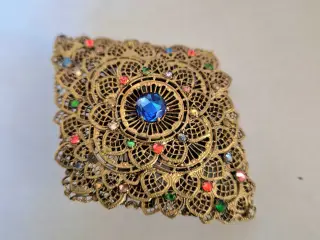 Antik tjekkisk/bøhmisk filigran broche fra 1920ern