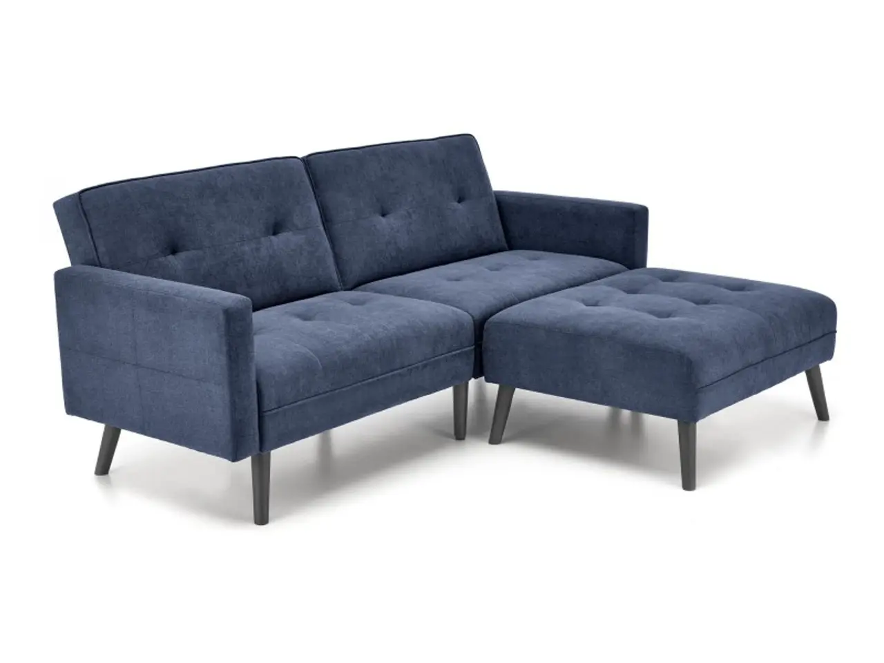 Billede 1 - CORNELIUS Sovesofa  med skammel - blå stof