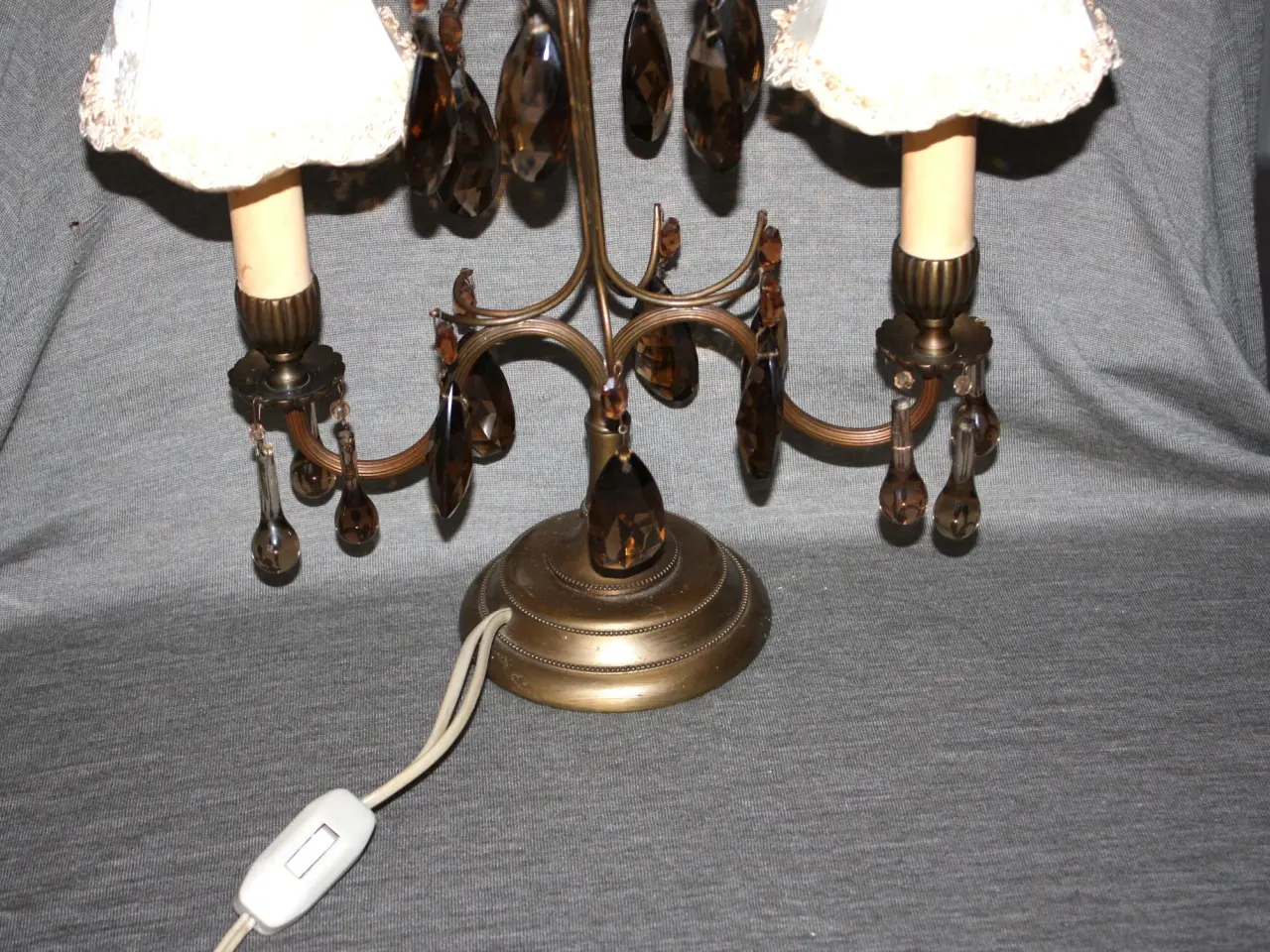 Billede 4 - Bordlampe med prismer antik