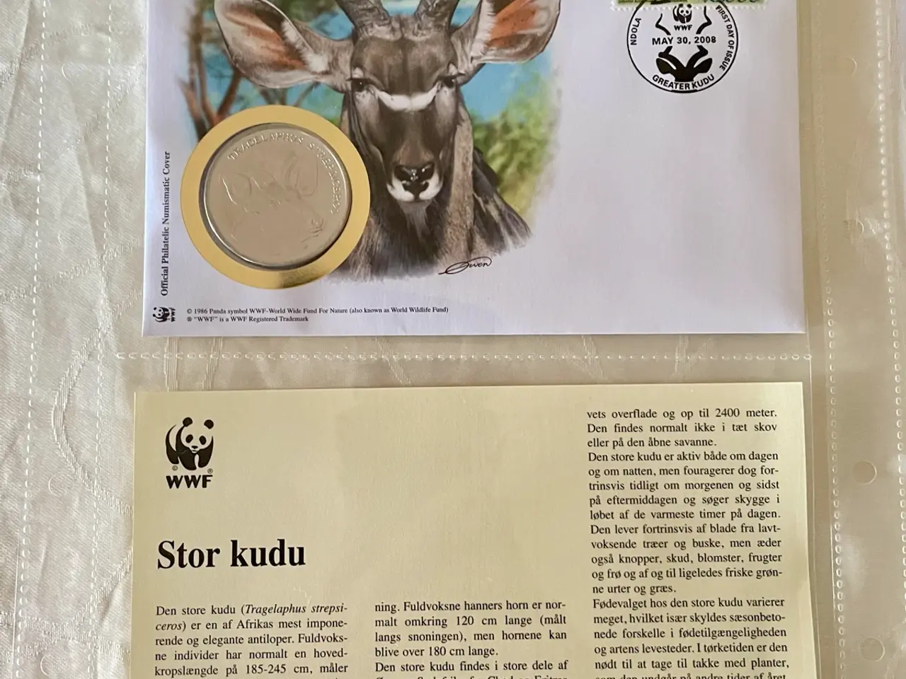 Billede 6 - 12 WWF møntbreve i samlemappe