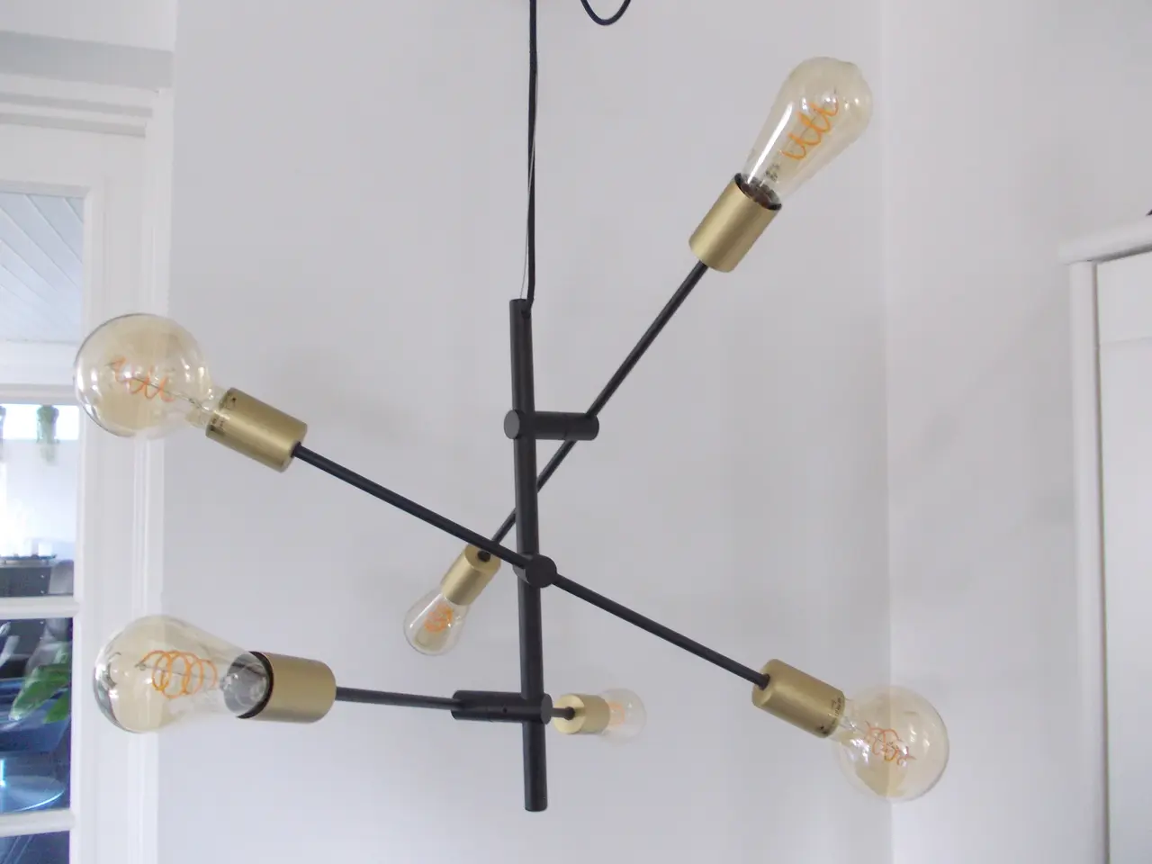 Billede 1 - Nordlux loftlampe med 6 arme i sort og messing