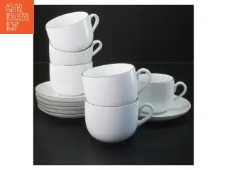 Kaffekop sæt med underkopper fra Atelier (str. 6 stk Ø 8 & 13,5 cm)