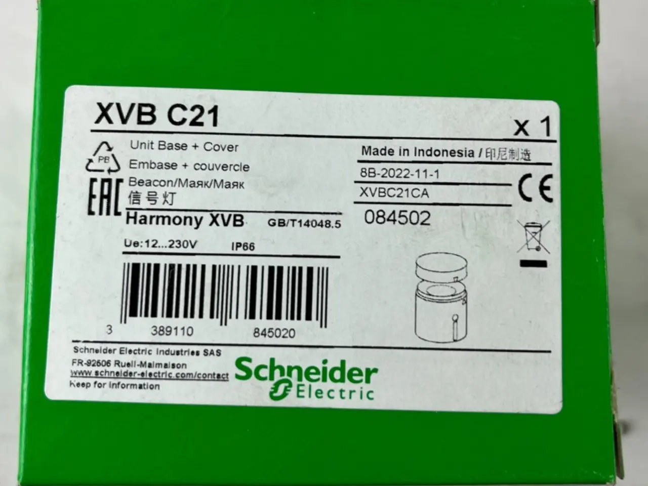 Billede 1 - Schneider Electric XVBC21CA Harmony XVB Base Unit