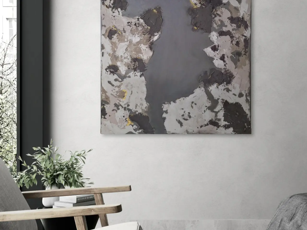 Billede 2 - Abstrakt struktur maleri - 60×80 cm