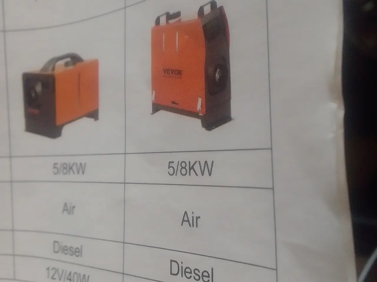 Billede 2 - 12v oliefyr model Vevor