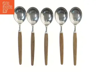 5 stk dessertskeer med træhåndtag 20 cm (str. 5 stk 20 cm)