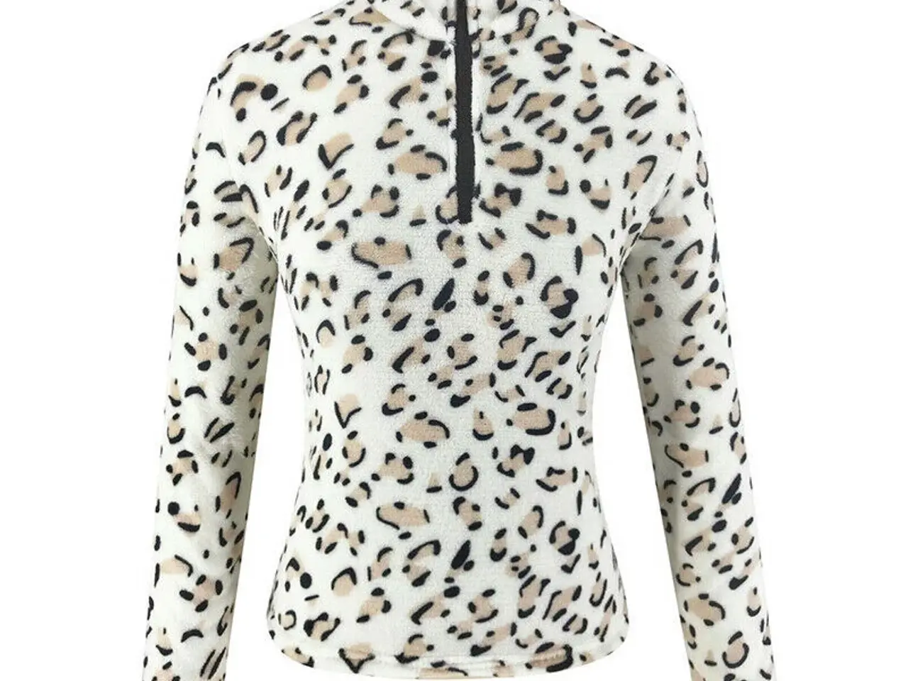 Billede 2 - Trøje m. Leopard print- Fleease /med lynlås.