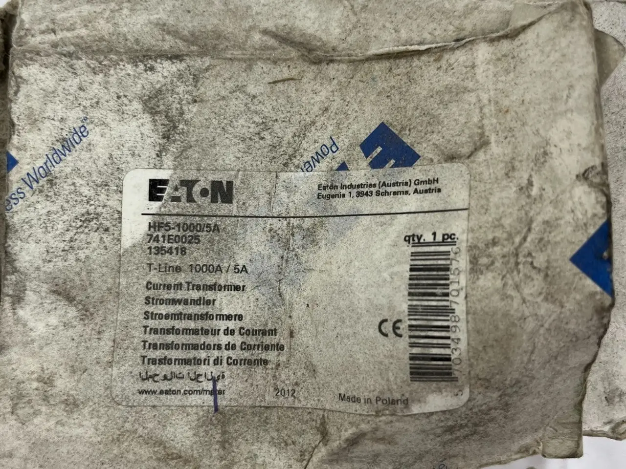 Billede 4 - Eaton HFS-1000/5A strømtransformer, 1000A/5A,