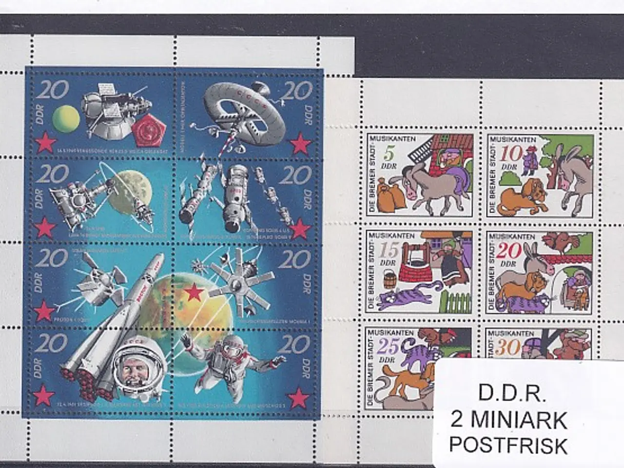 Billede 1 - D.D.R Samling - 2 Stk. Miniark - Postfrisk