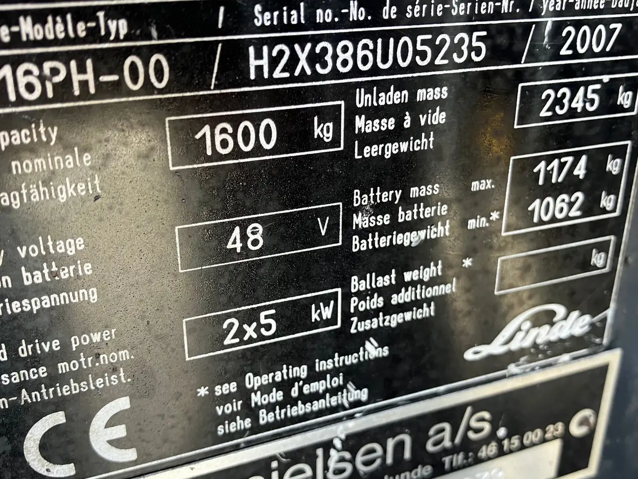 Billede 7 - Linde E16 PH-00 Linde E16 PH-00 1600kg El
