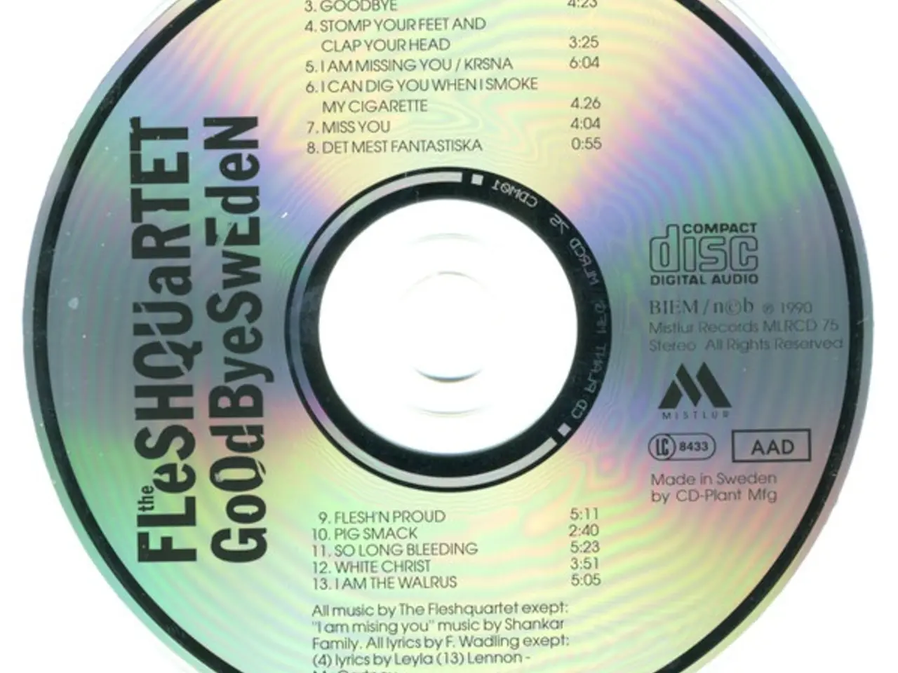 Billede 3 - The Fleshquartet* – Goodbye Sweden – CD