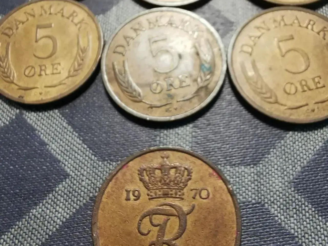 Billede 2 - 21 stk 5øre fra 1970.