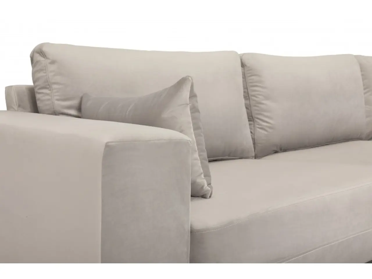 Billede 3 - PARIS Hjørnesofa med guldfarvet ben Højrevendt - Beige velour Riviera 82
