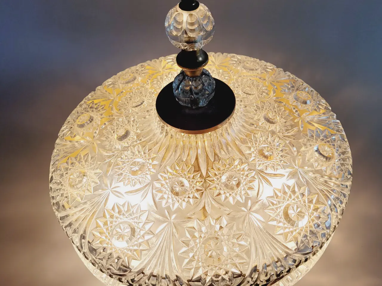 Billede 2 - ⭐️· Stor Vintage Loftslampe i Støbt Krystalglas