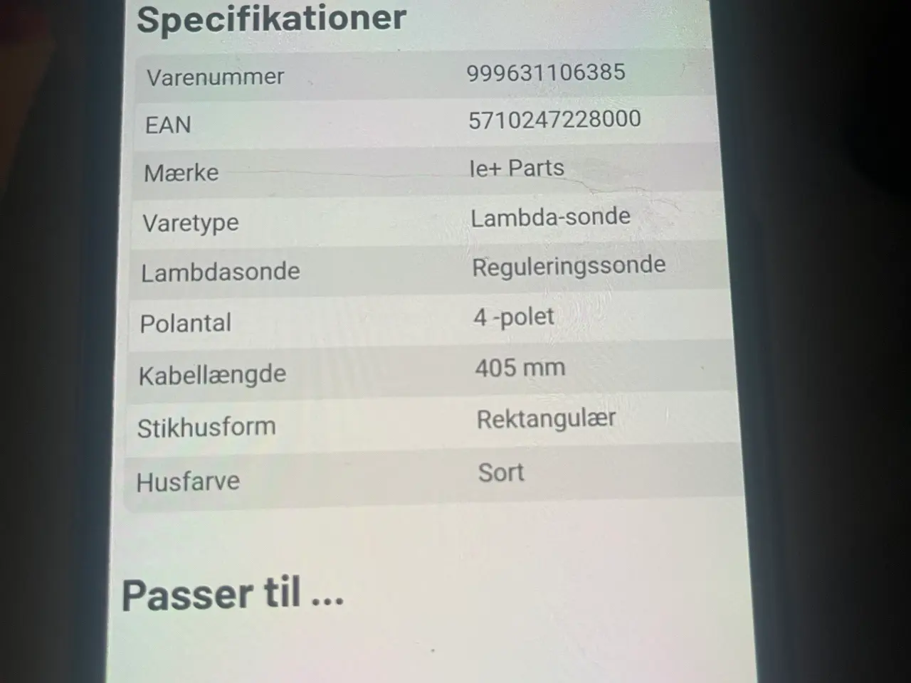 Billede 2 - Lambda sonde