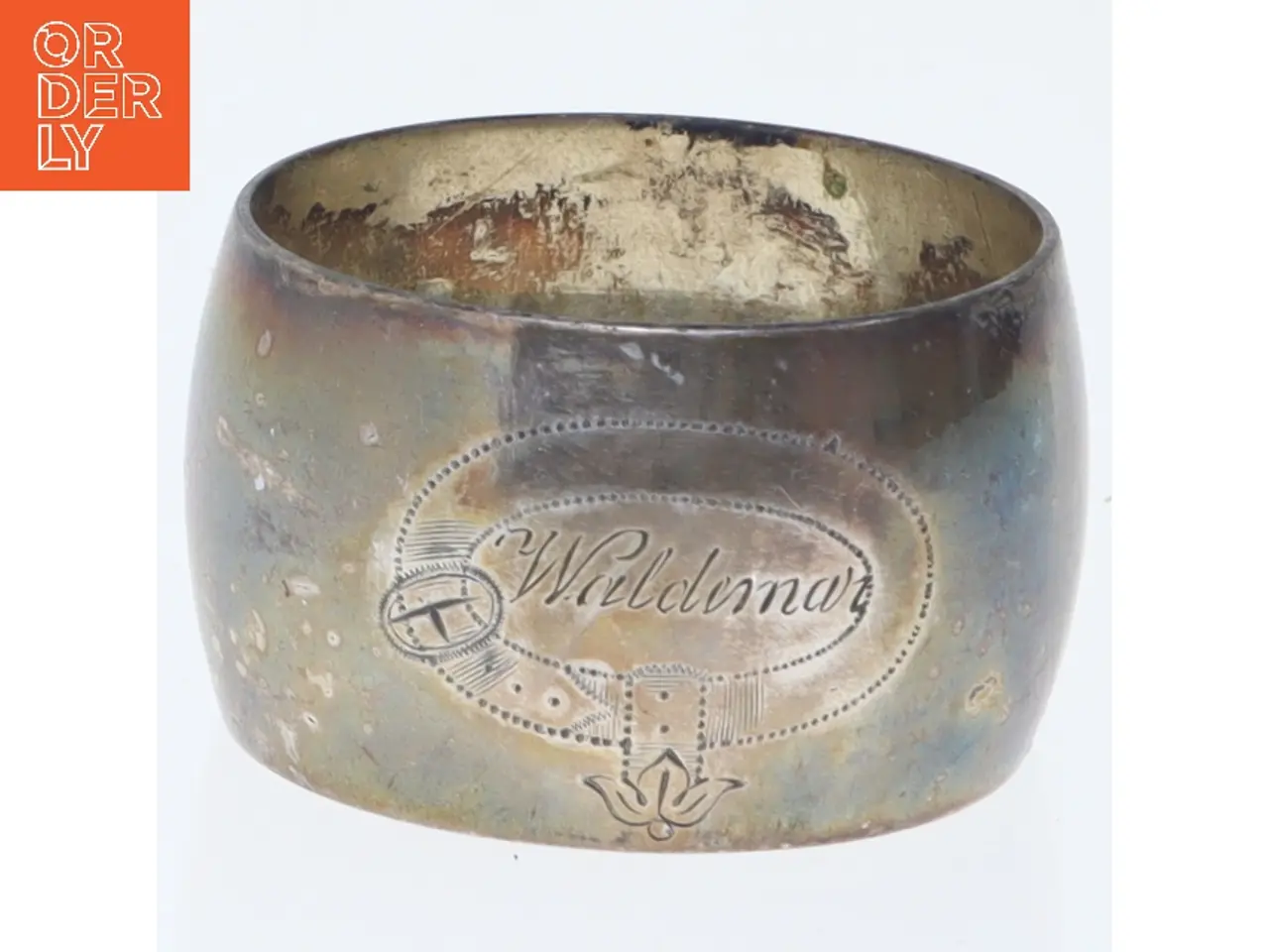 Billede 1 - Servietring i iriserende metal (str. 4x2,5 cm)