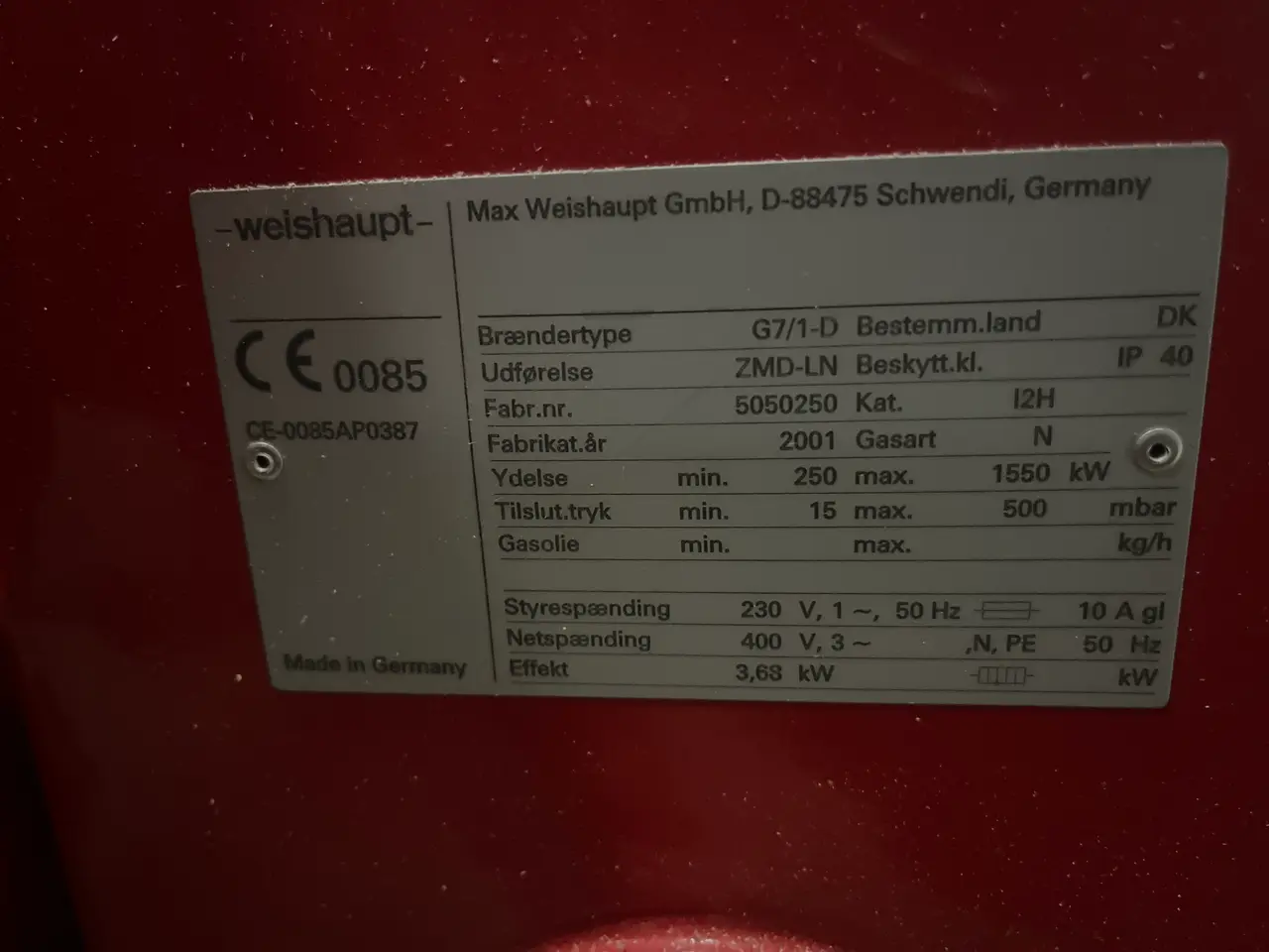 Billede 2 - Weishaupt G7/1 brænder