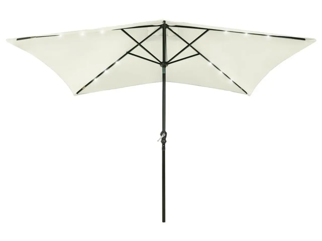 Billede 1 - Parasol med LED-lys og stålstang 2 × 3 m - sandfarvet