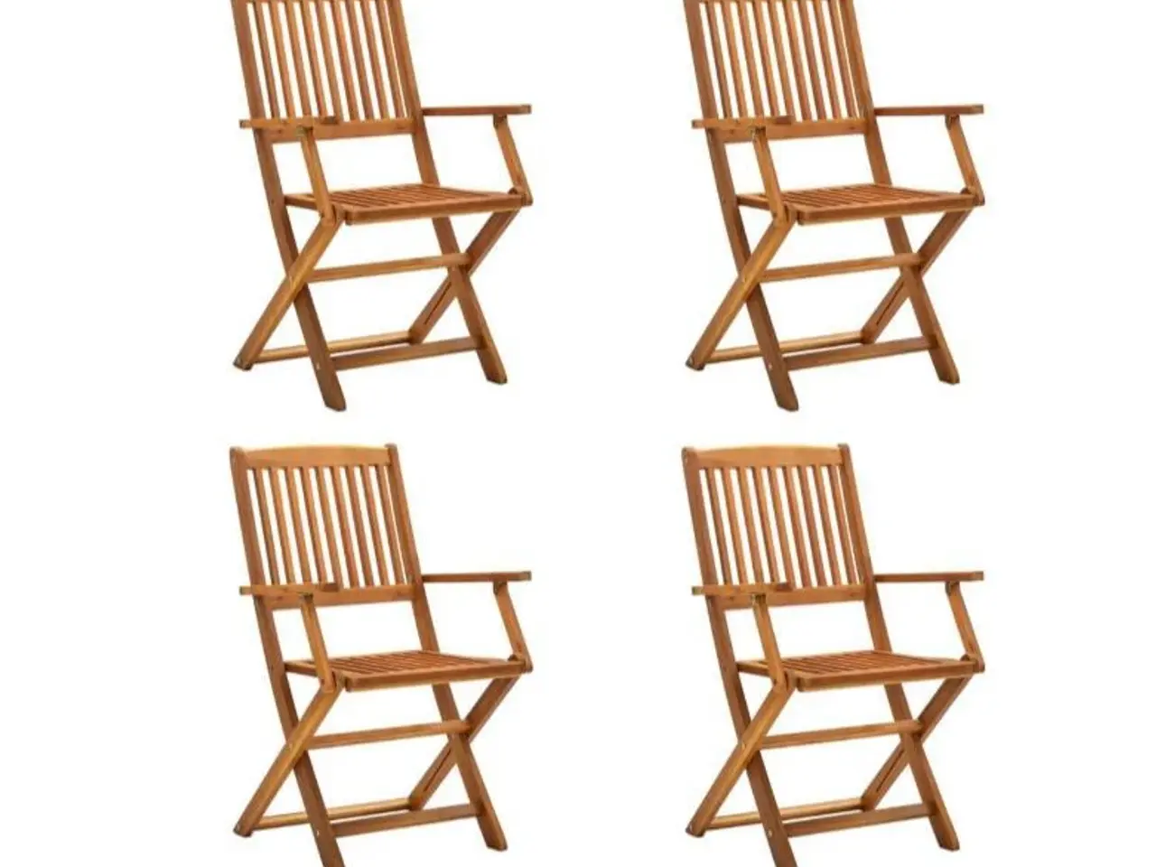 Billede 1 - Foldbare havestole 4 stk. massivt akacietræ