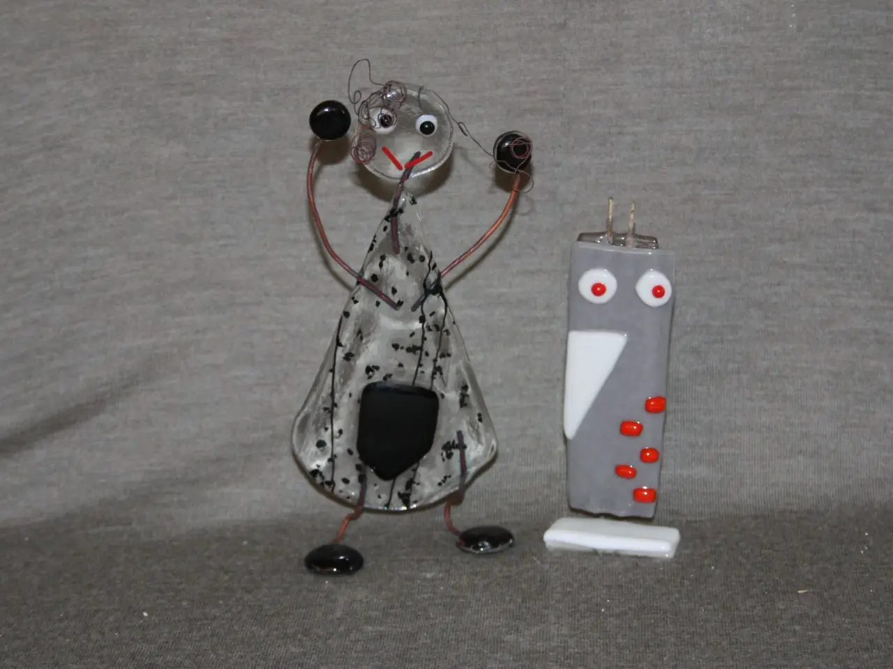 Billede 1 - Figur i glas 19 cm og 12,5 cm 2 stk. sammen
