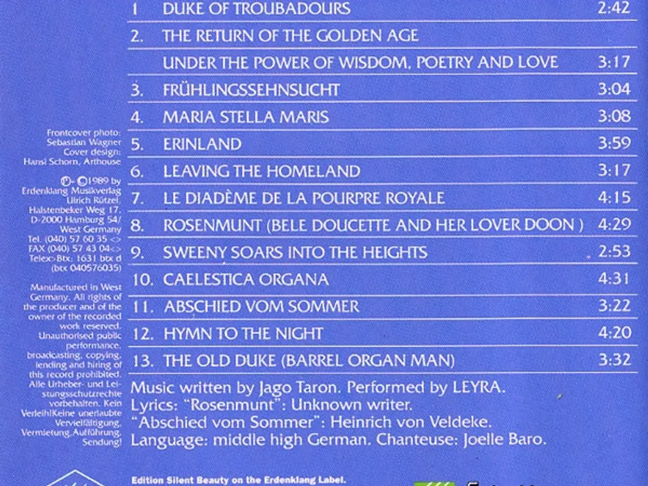 Billede 10 - Leyra – La Fleur Bleue – CD