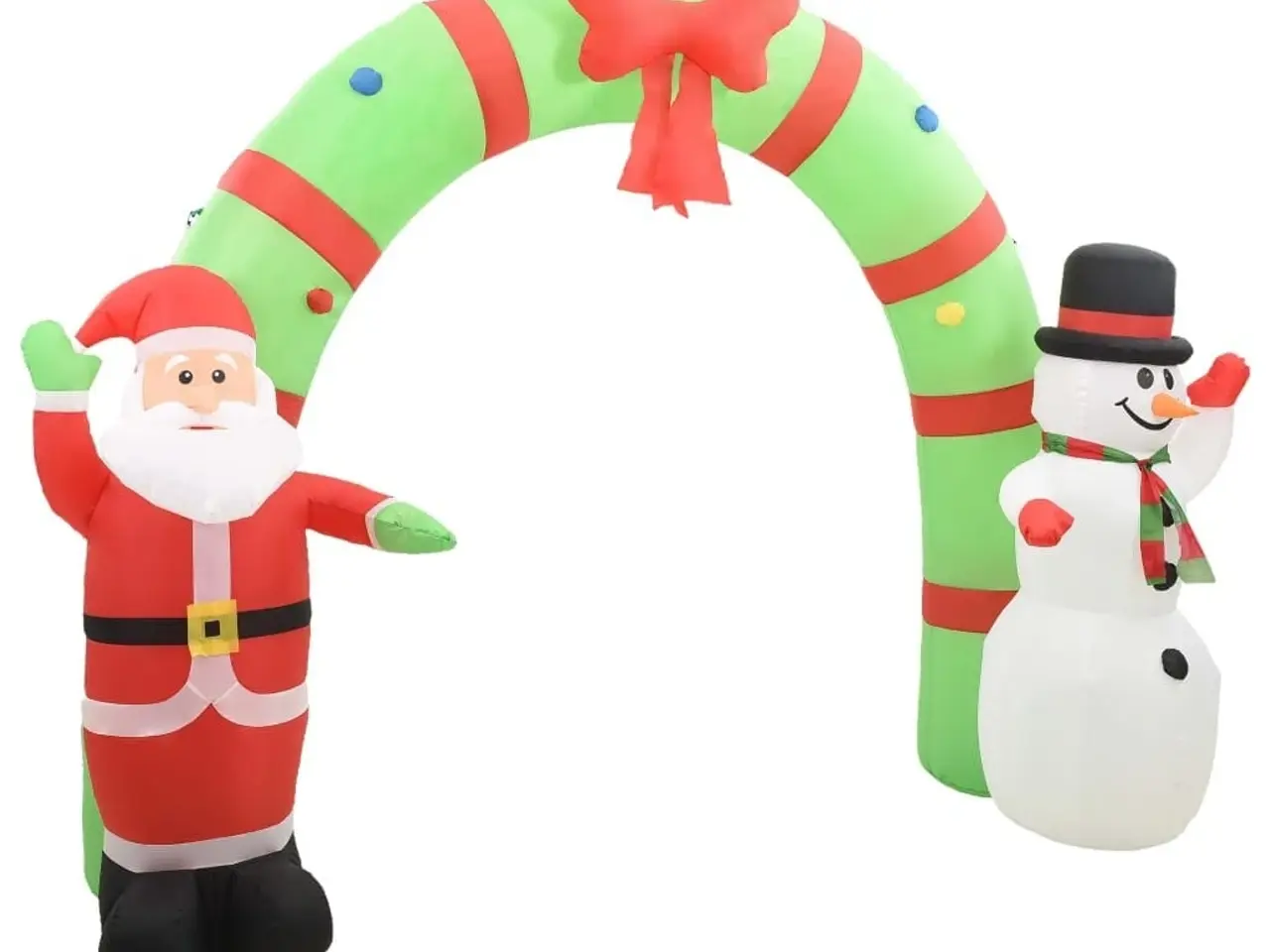 Billede 4 - Oppustelig julebue med julemand & snemand - LED, 223 cm