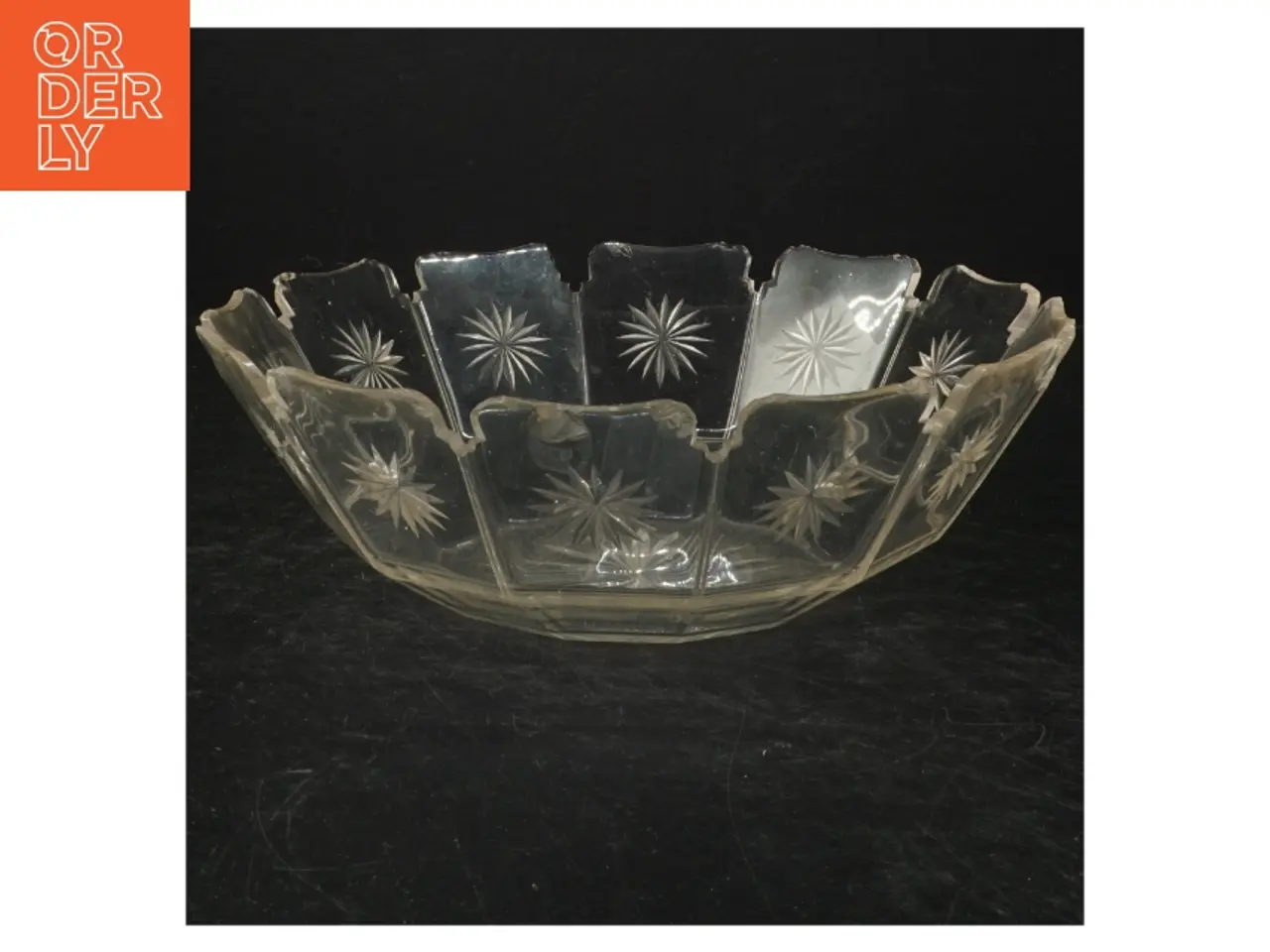 Billede 1 - Dekorativ glasskål (str. Ø. 24 cm)