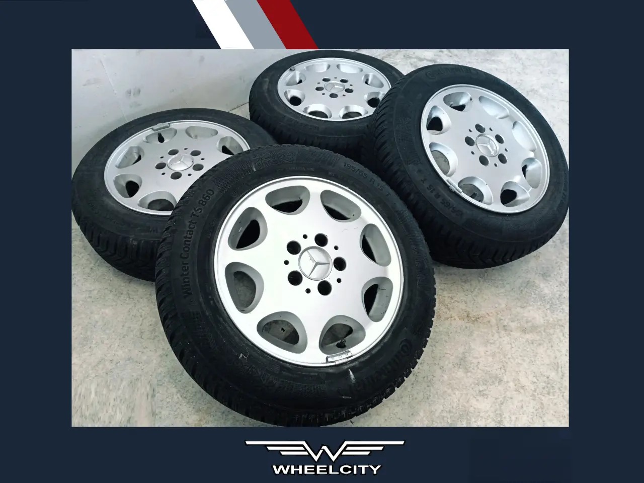 Billede 1 - 5x112 15" ET42 nav 66,6ø MERCEDES vintersæt År.:19