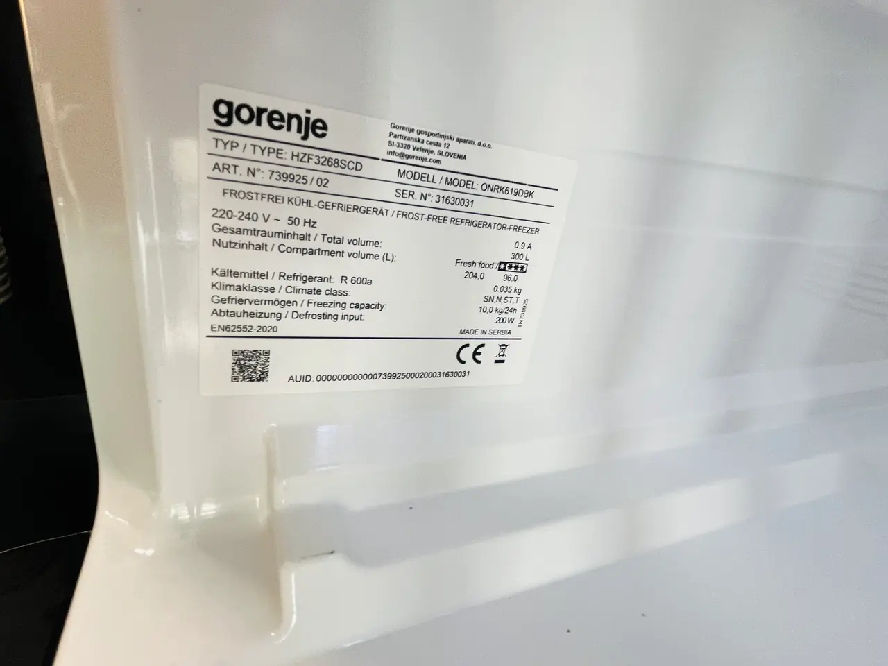 Billede 3 - Køleskab GORENJE "Copenhell" ONRK619DBK