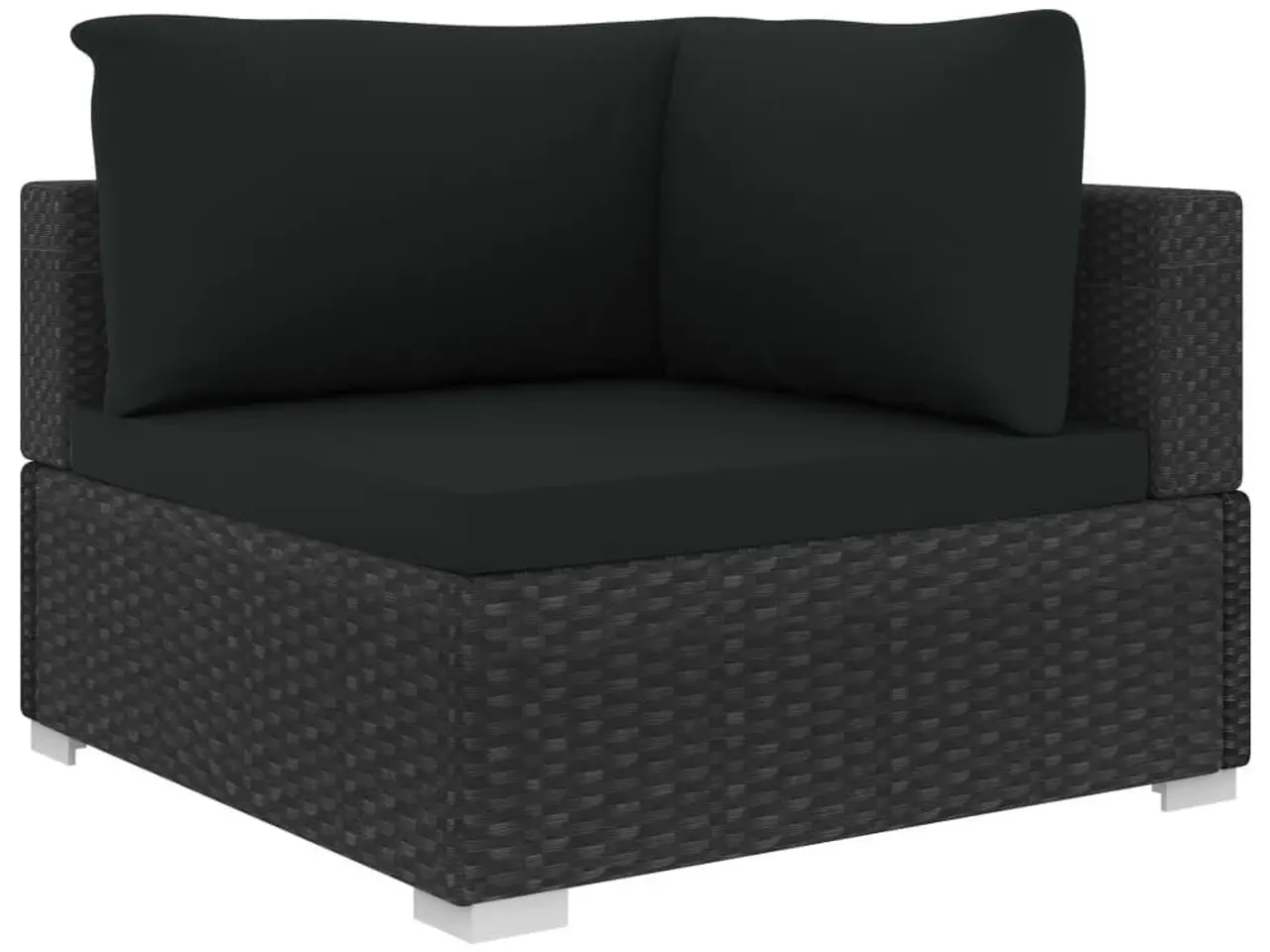 Billede 4 - Haveloungesæt 4 dele med hynder polyrattan sort