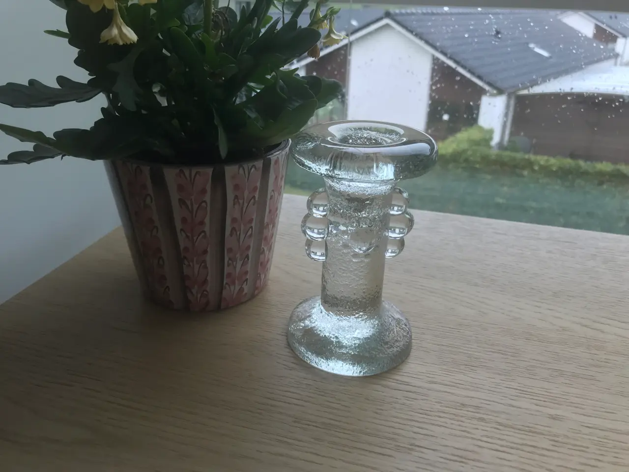 Billede 1 - Lysestage, glas, ukendt oprindelse
