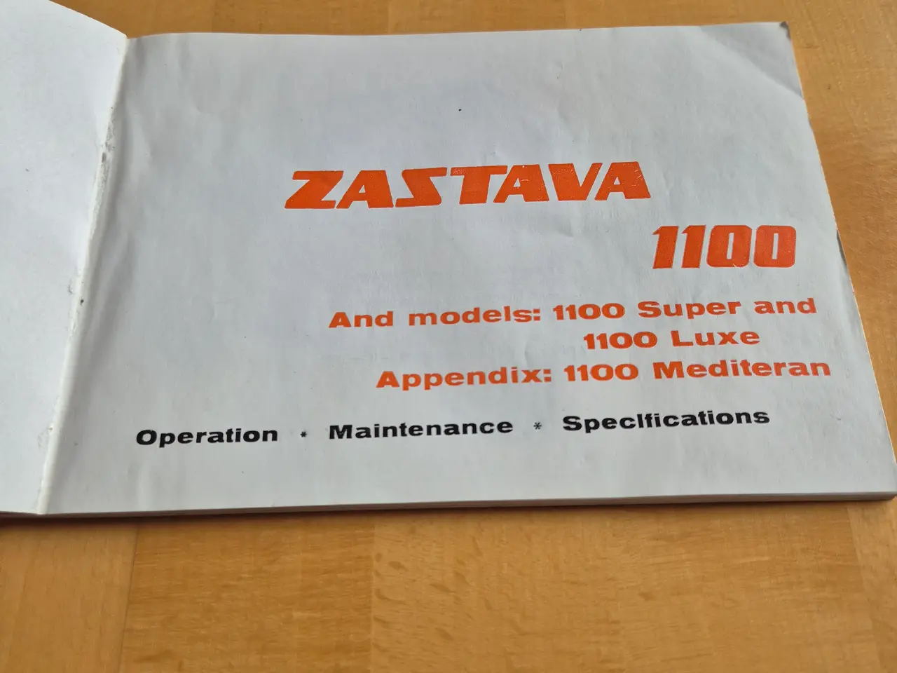 Billede 2 - Instruktionsbog ZASTAVA 1100.