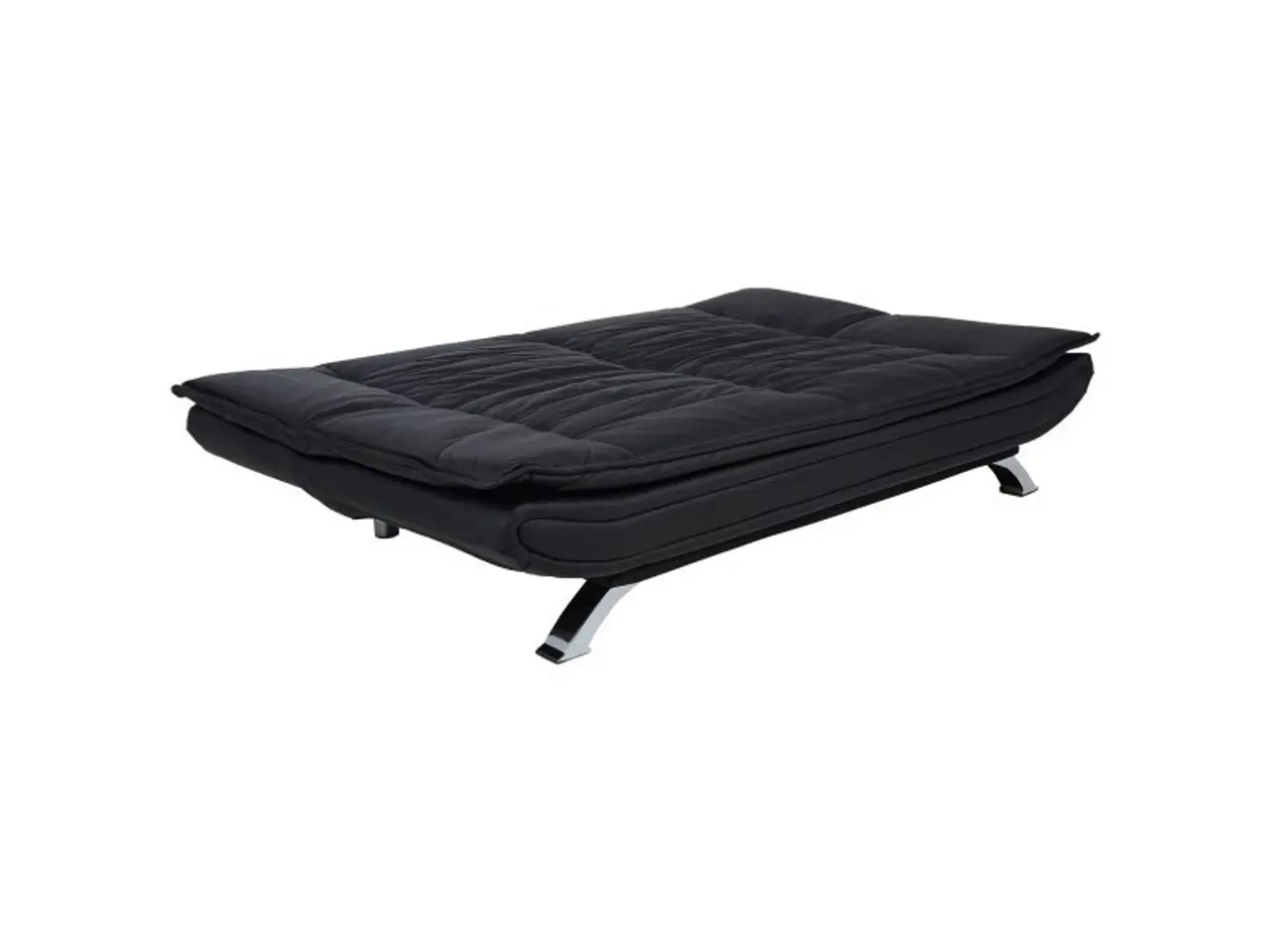 Billede 2 - Faith sovesofa læderlook sort PU200 ben metal krom L196cm