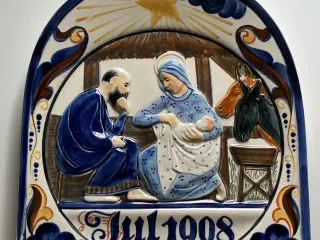 Antikt Aluminia julerelief
