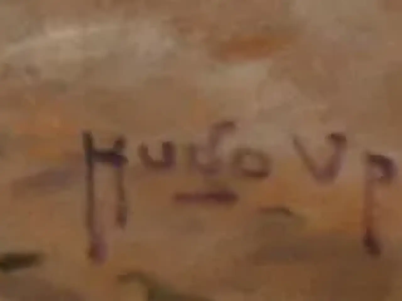 Billede 4 - HUGO V. Pedersen. Stort oliemaleri