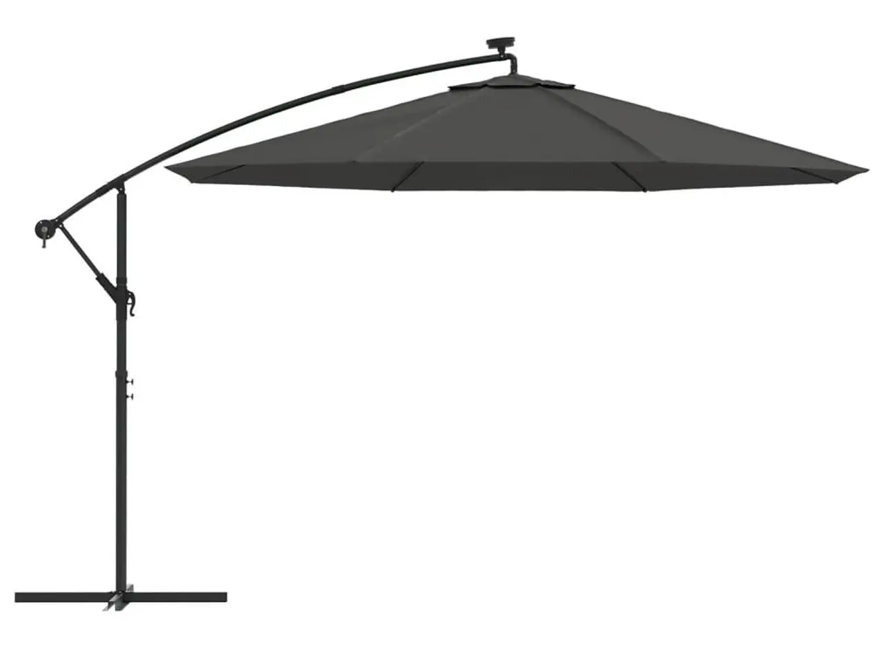 Billede 4 - Hængeparasol med LED-lys 350 cm antracitgrå
