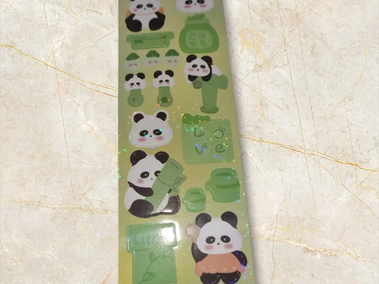 Billede 1 - Sjovt Panda Klistermærke Ark – "Cute" Kollektionen