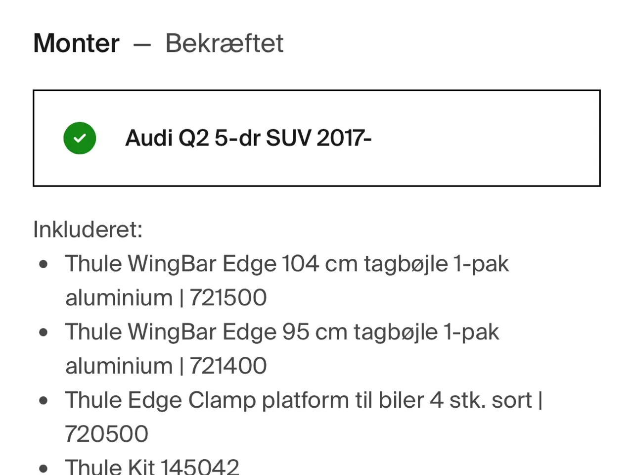 Billede 1 - Audi Q2 Tagbøjler