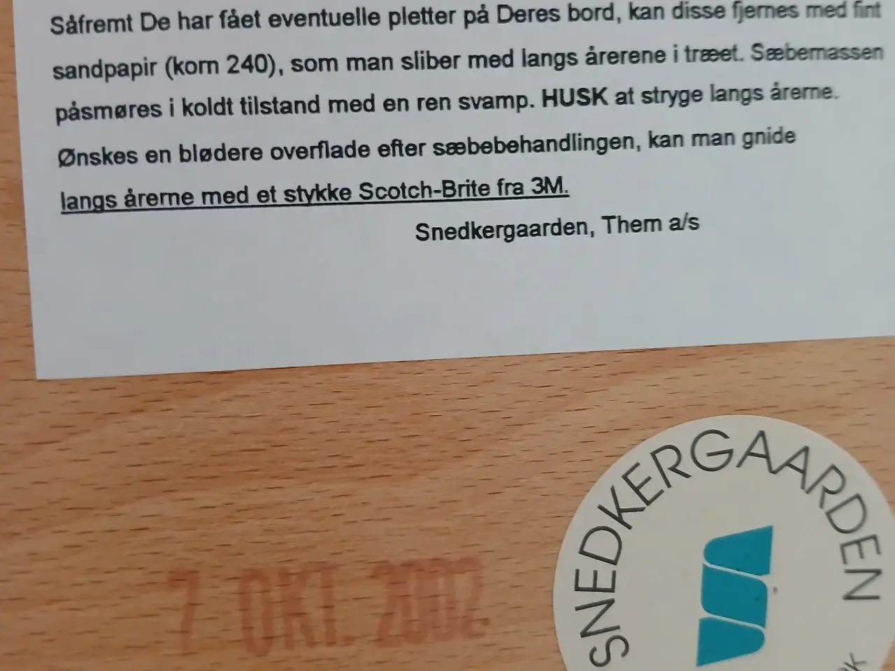 Billede 4 - Spisebord sæbebehandlet bøg m. udtræk