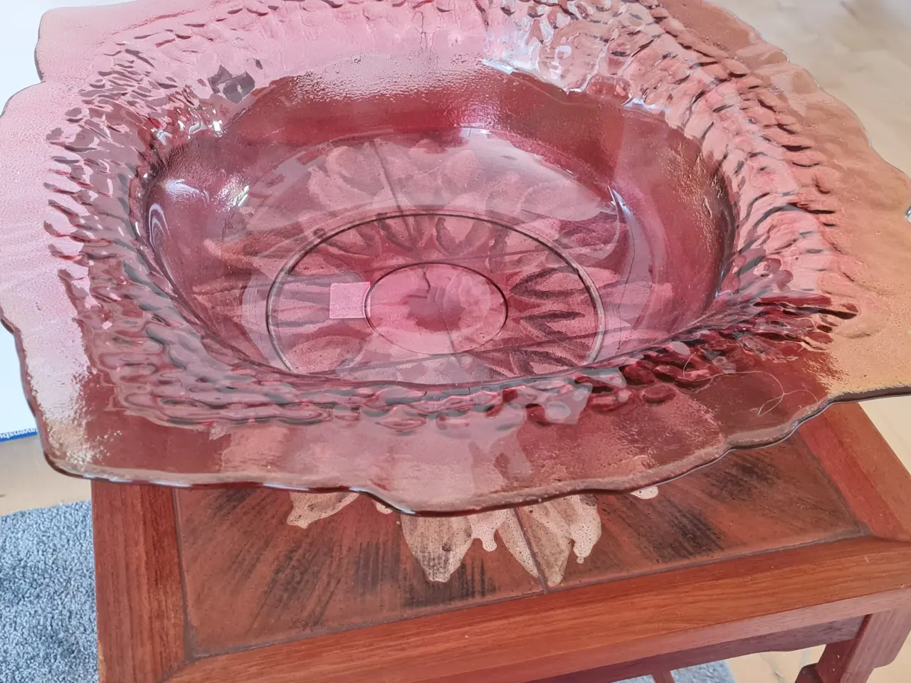 Billede 1 - Stor glas fad fx frugtskål