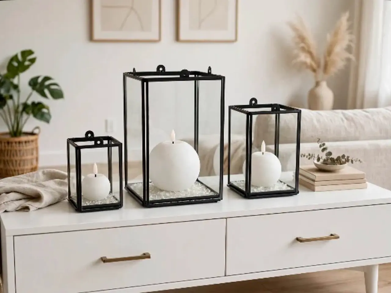 Billede 2 - Glas Lanterner med Dekorations Glassten