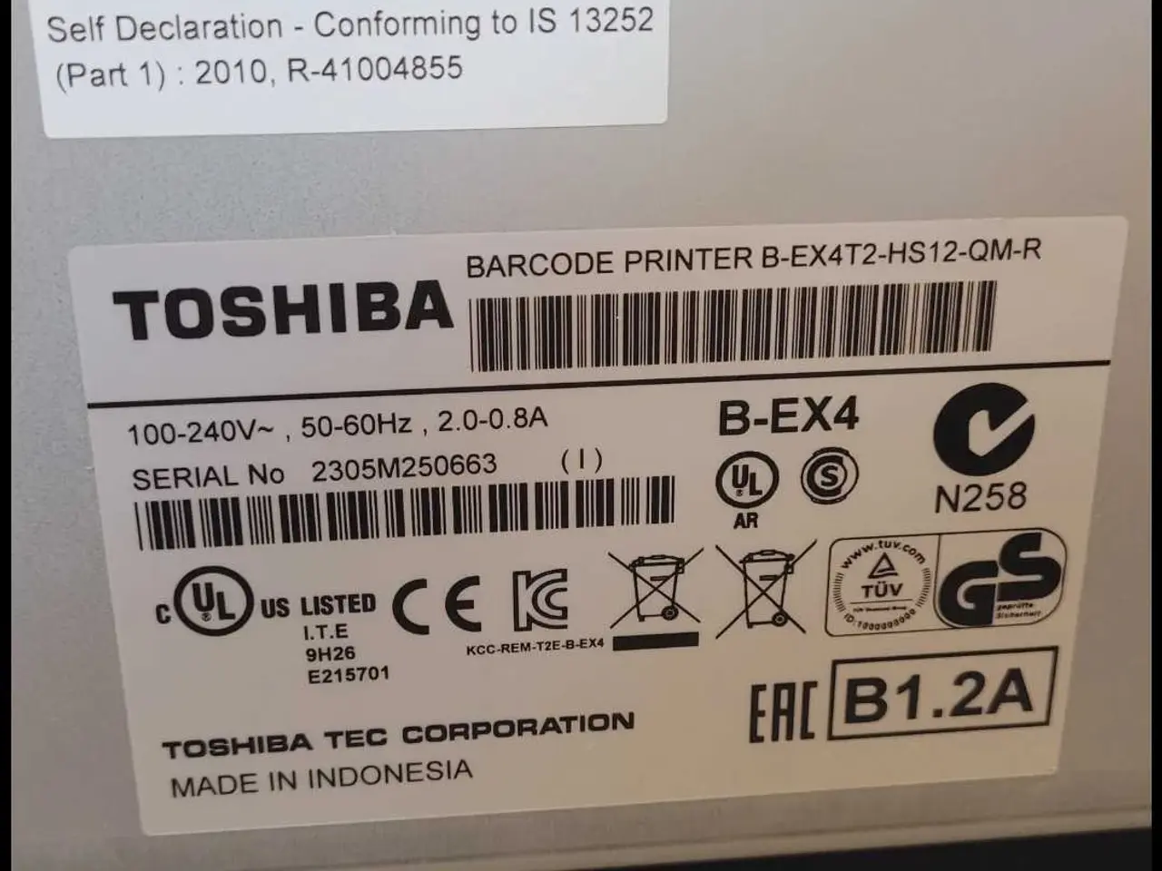 Billede 3 - Toshiba Labelprinter model B-EX4T2-HS12-QM-R