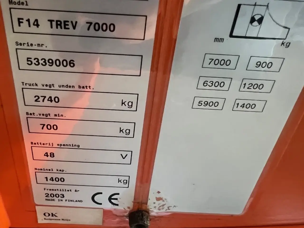 Billede 10 - Reachtruck med batteri fra 2019. 700 cm løftehøjde