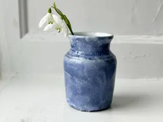 Minivase af keramik, blå, Uganda