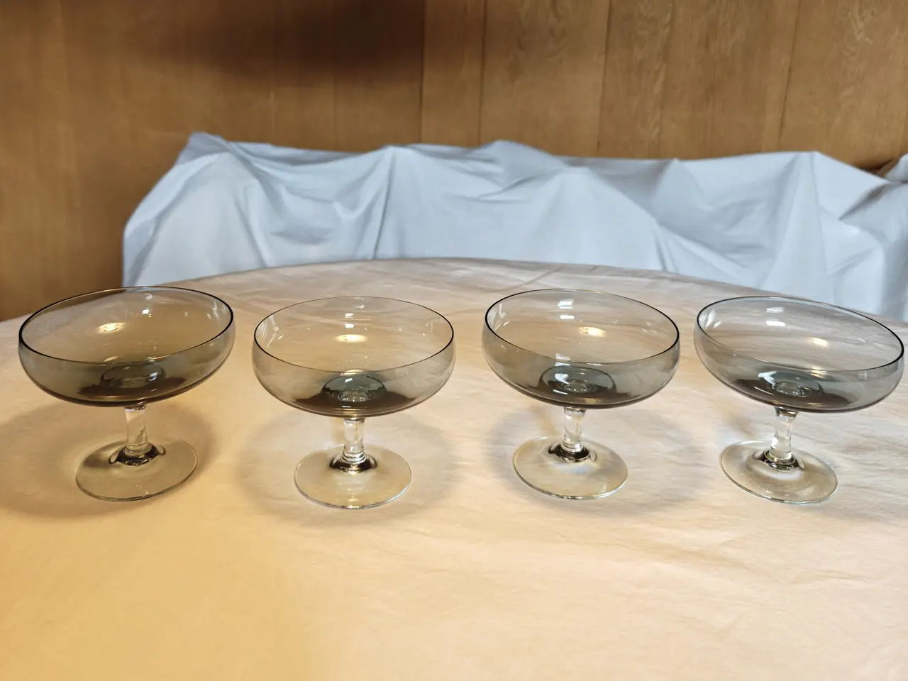 Billede 1 - 9 Atlantic champagneskåle fra Holmegaard Glasværk