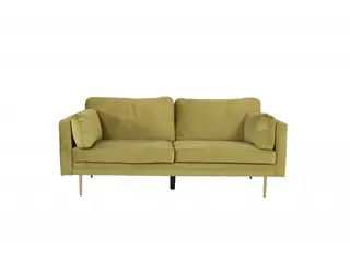Boom Sofa Grøn Velour med messingfarvet stålben