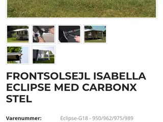 Eclipse solsejl G 18 med carbon X stænger og 1 sid