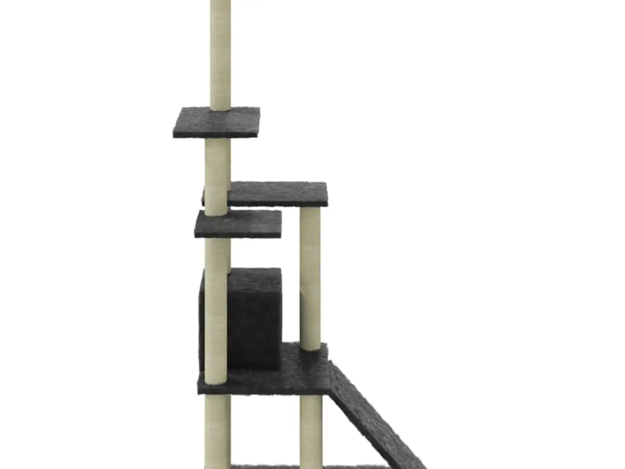 Billede 6 - Kradsetræ med sisal og rampe - 155 cm, mørkegrå